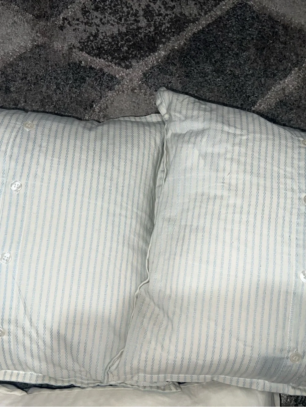Ralph Lauren Embroidered Floral Accent Pillow in White with Light Blue.
